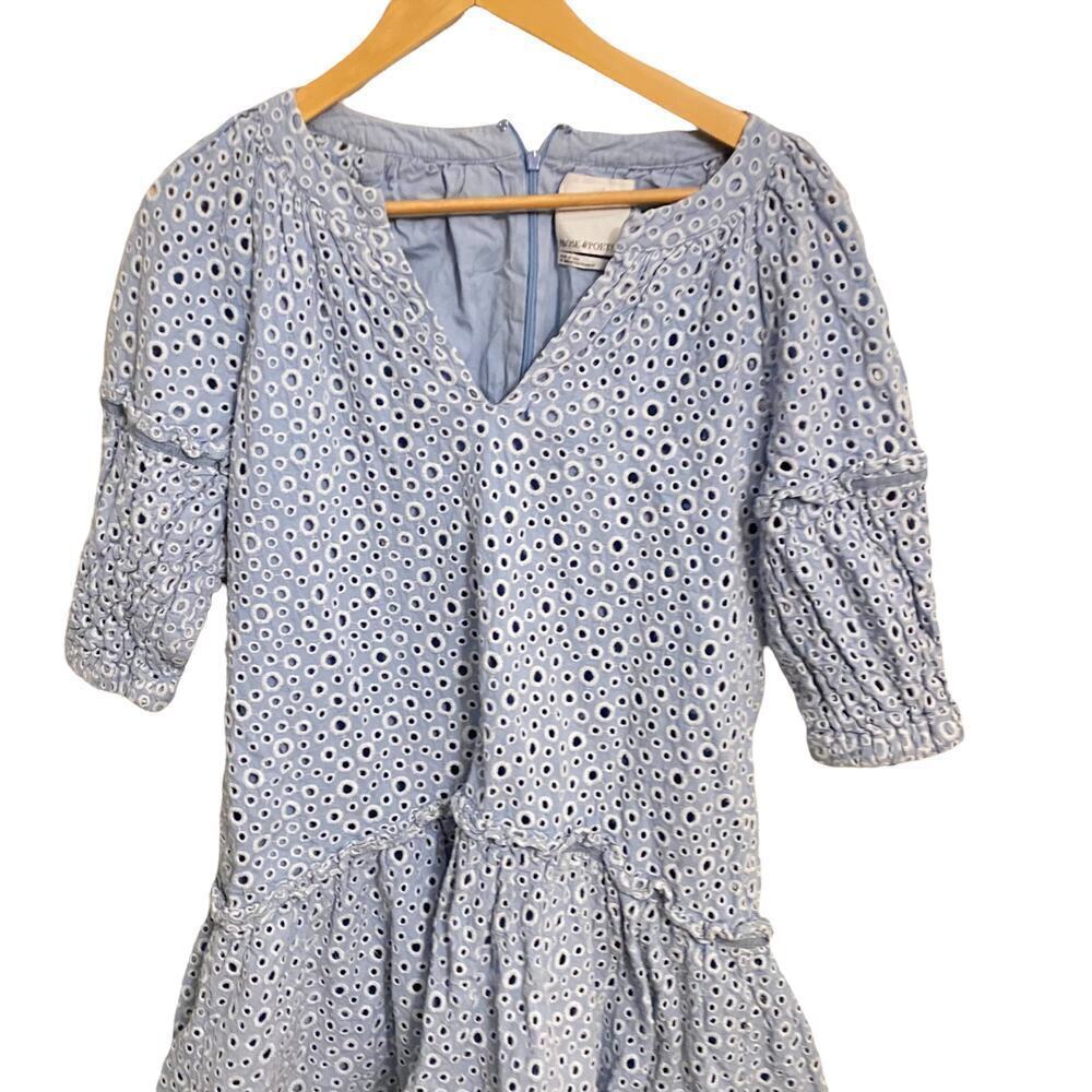 Prose & Poetry Dress Delaney Eyelet Blue Size M - Picture 5 of 10